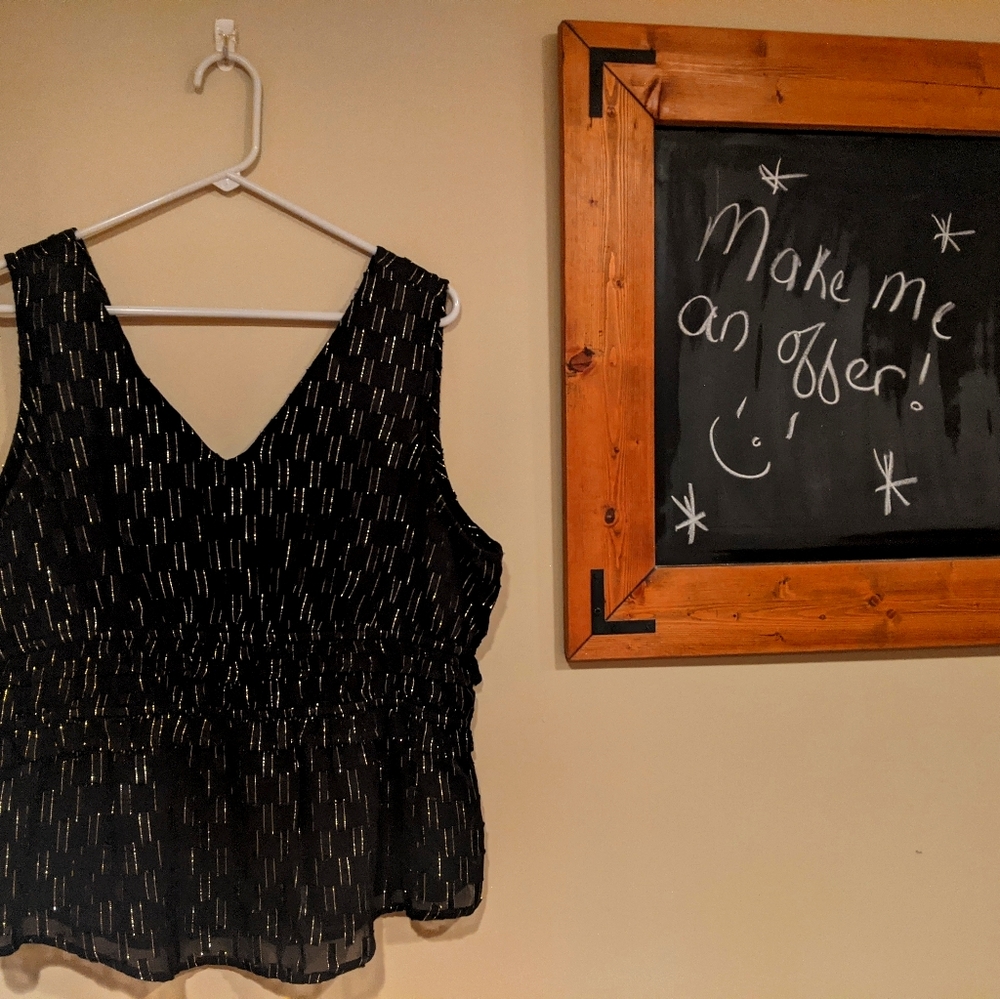 Express Black and Gold Blouse size XL